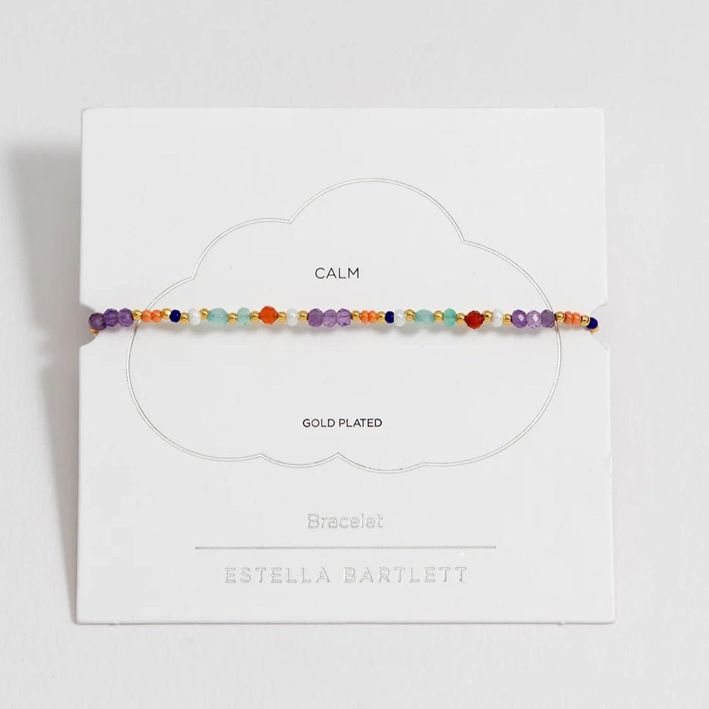 Estella Bartlett Mini Amelia Gemstone Bracelet - Red Agate/Amethyst - Simply Rye