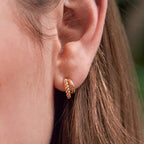 Estella Bartlett Plain & Twist Double Hoop Earrings - Gold - Simply Rye