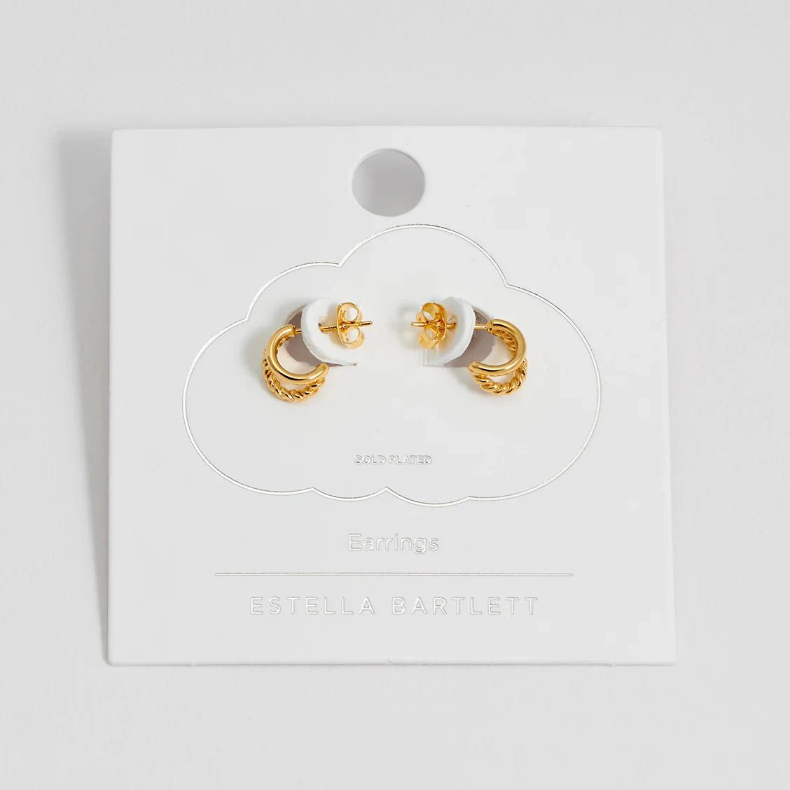 Estella Bartlett Plain & Twist Double Hoop Earrings - Gold - Simply Rye
