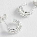 Estella Bartlett Plain & Twist Double Hoop Earrings - Silver - Simply Rye