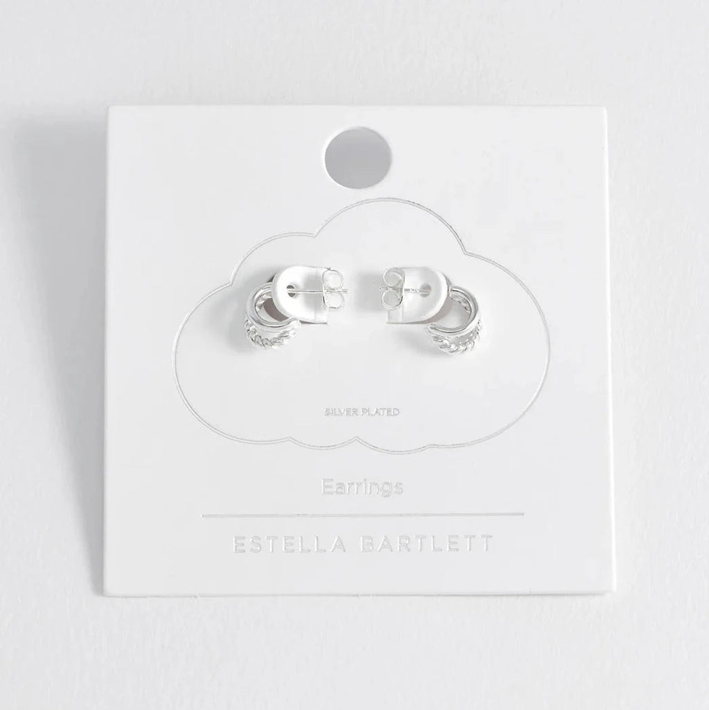 Estella Bartlett Plain & Twist Double Hoop Earrings - Silver - Simply Rye