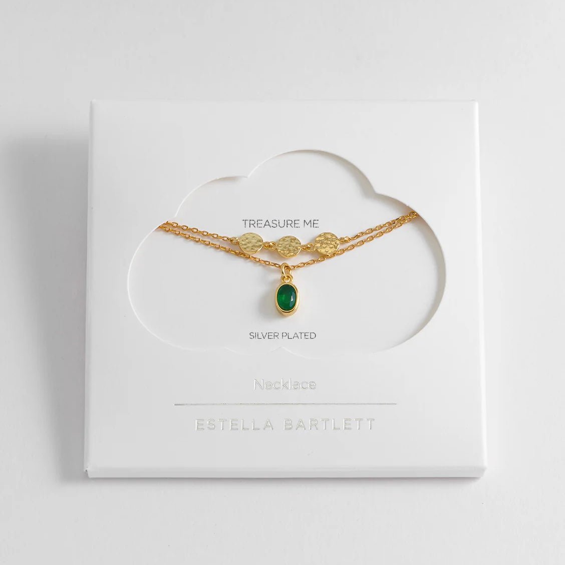 Estella Bartlett Textured Disc Gemstone Duo Necklace - Simply Rye