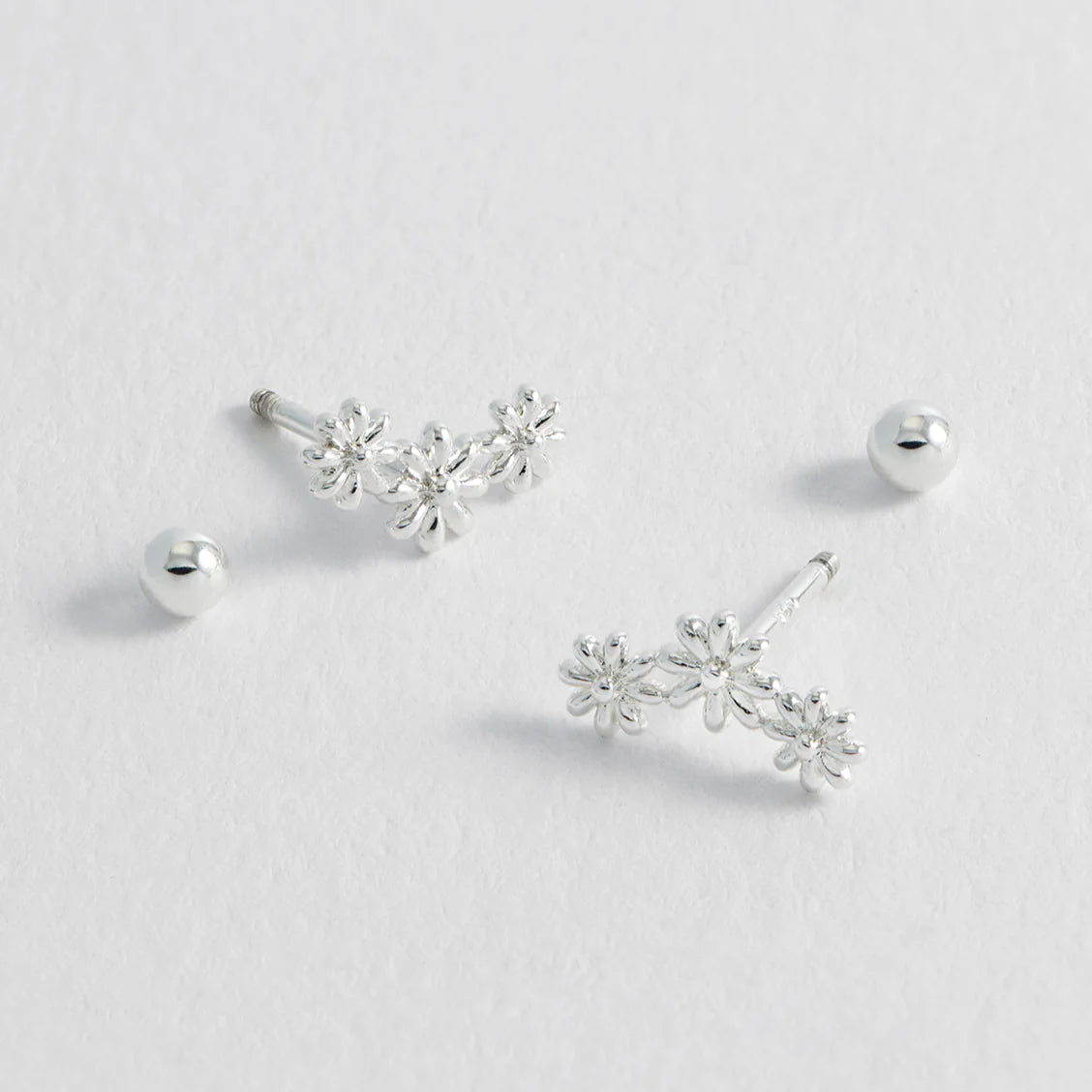 Estella Bartlett Triple Flower Studs Earrings - Simply Rye