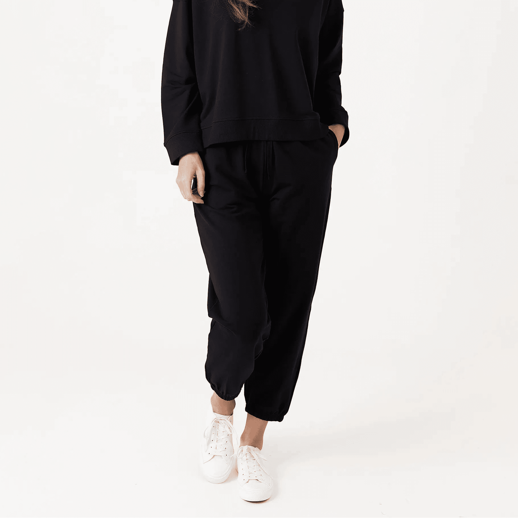 Everyday Elasticated Cuff Joggers - Black - Simply Rye