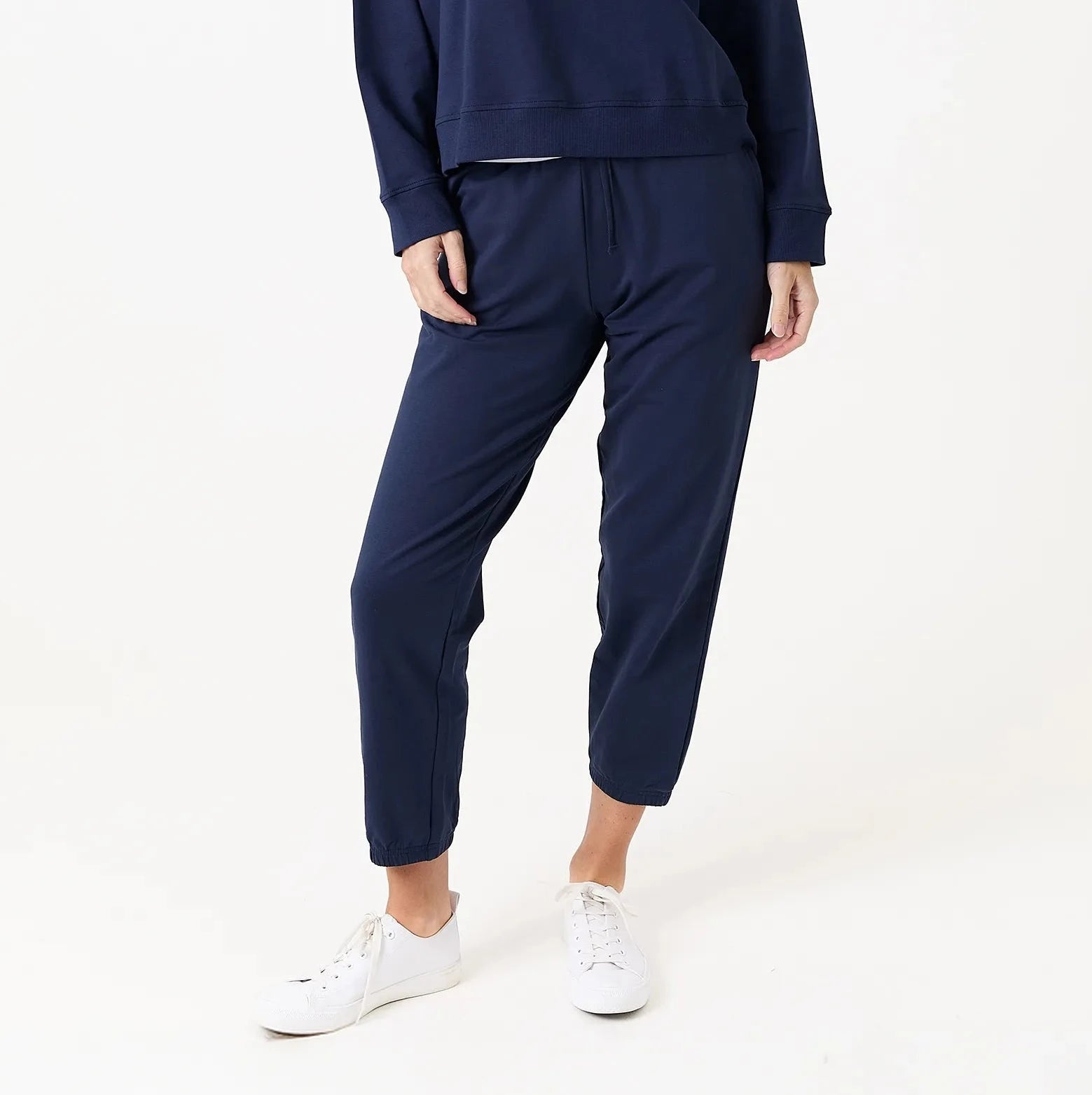 Everyday Elasticated Cuff Joggers - Navy - Simply Rye