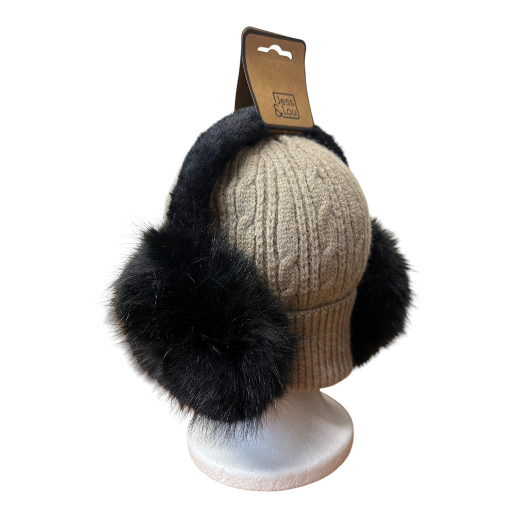 Faux Fur Earmuffs - Black - Simply Rye