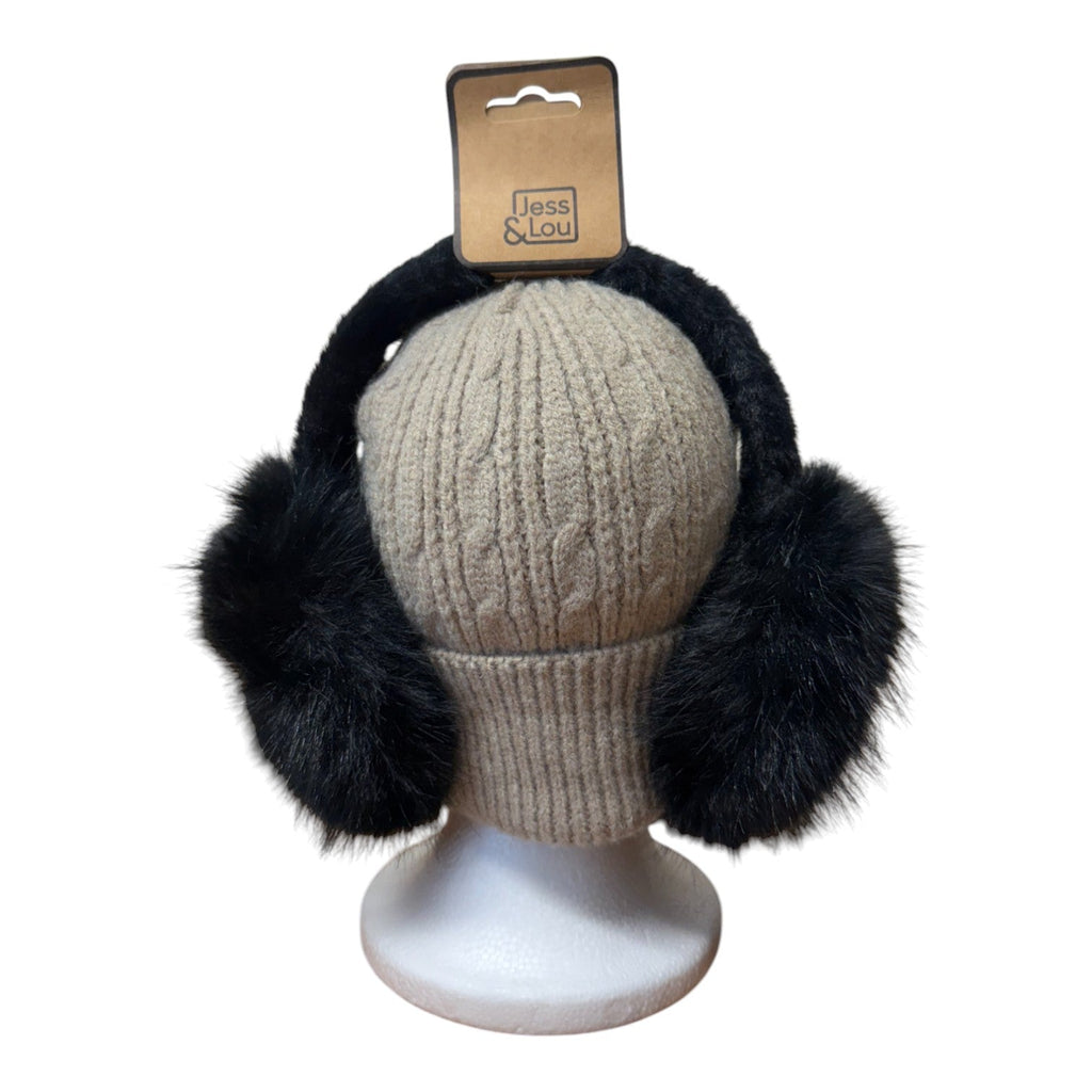 Faux Fur Earmuffs - Black - Simply Rye