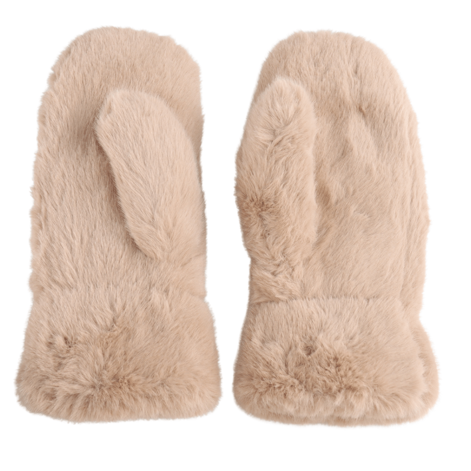 Faux Fur Mittens - Beige - Simply Rye