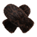 Faux Fur Mittens - Brown Leopard - Simply Rye