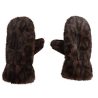 Faux Fur Mittens - Brown Leopard - Simply Rye