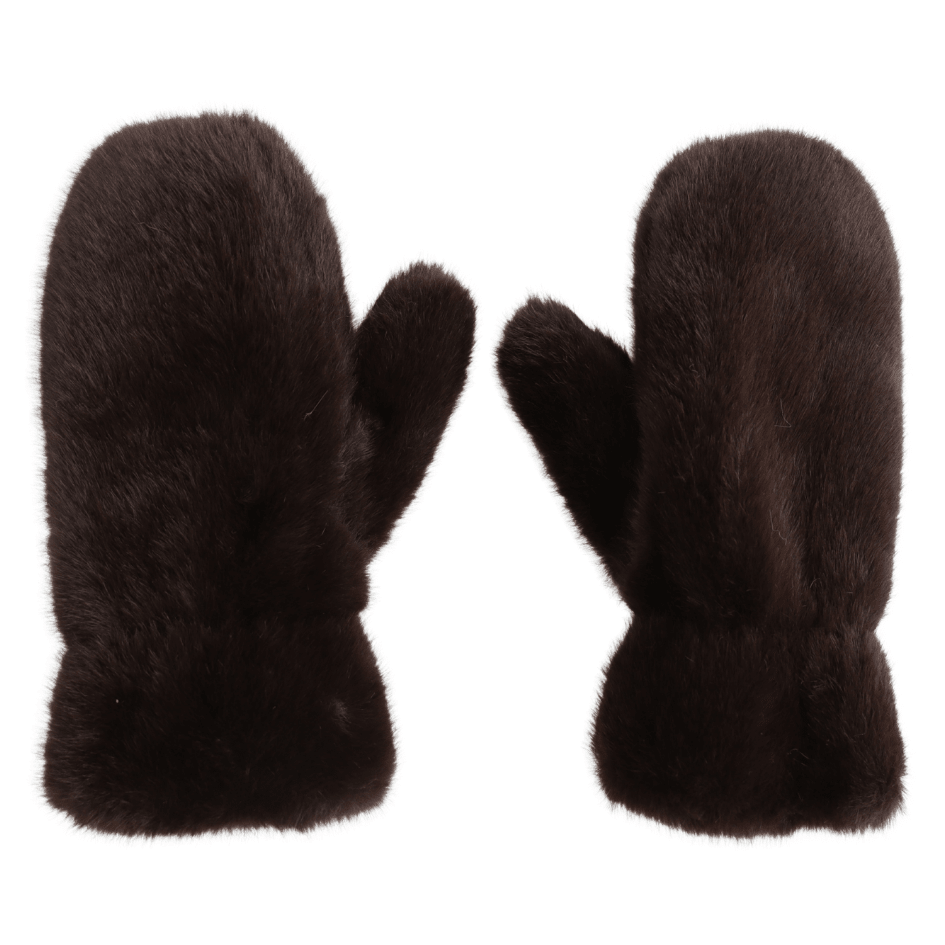 Faux Fur Mittens - Chocolate Brown - Simply Rye