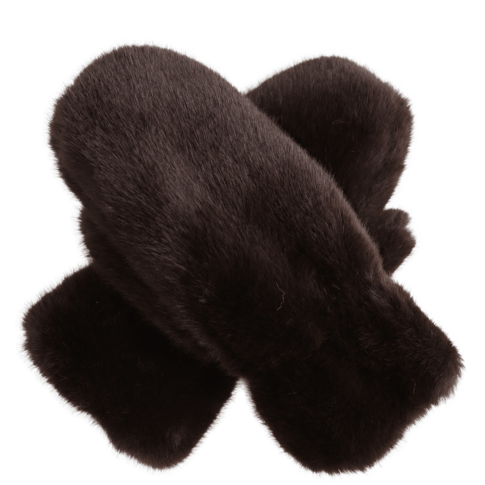 Faux Fur Mittens - Chocolate Brown - Simply Rye