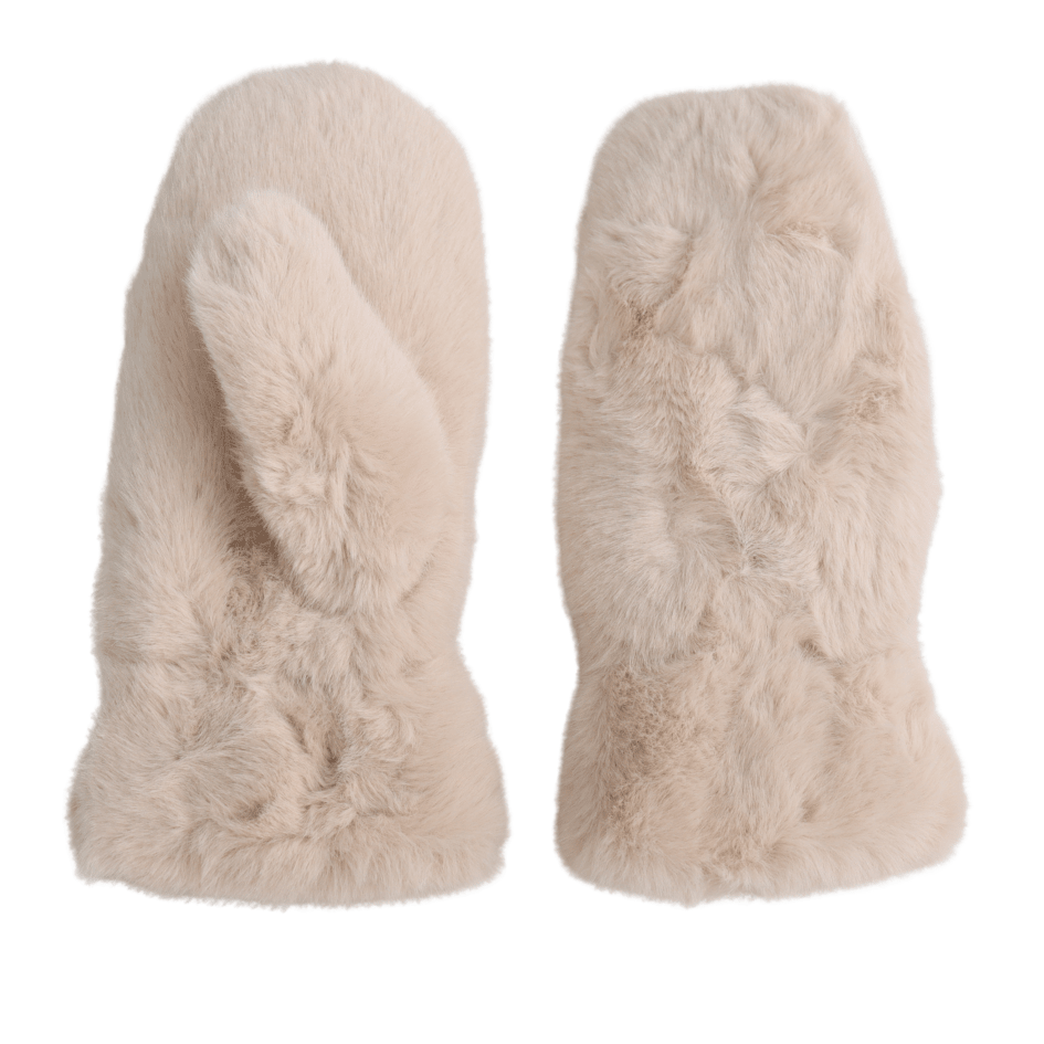 Faux Fur Mittens - Cream - Simply Rye