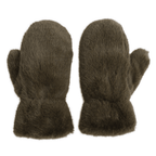 Faux Fur Mittens - Olive Green - Simply Rye