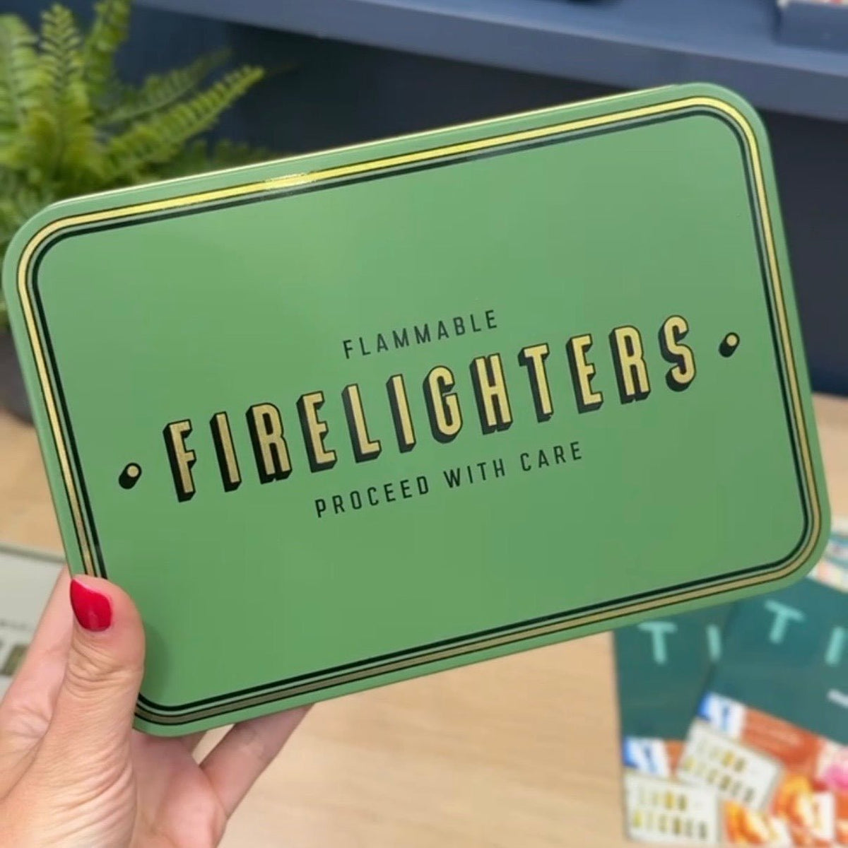 Firelighters Tin - Green - Simply Rye