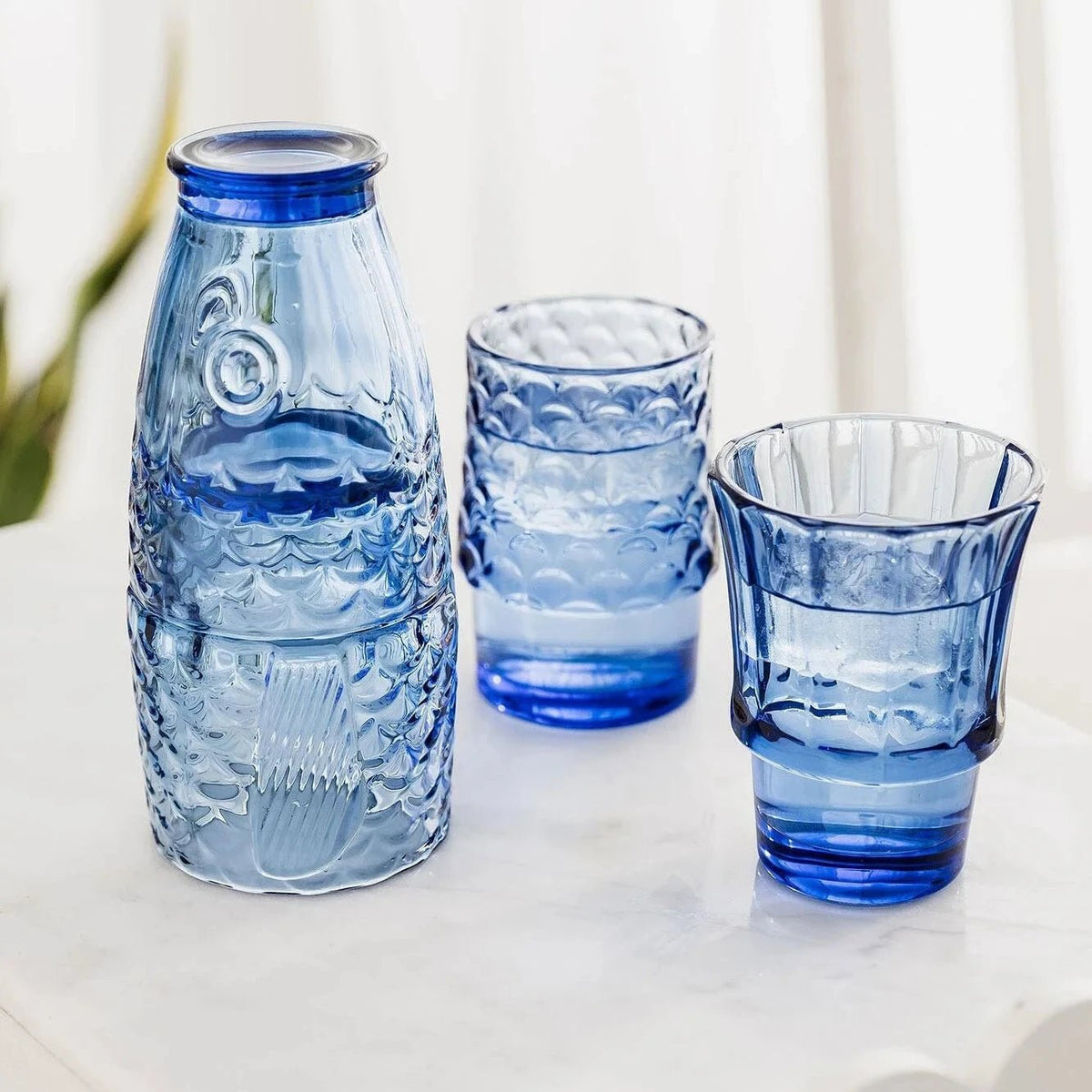 Fish Stacking Glasses - Blue - Simply Rye