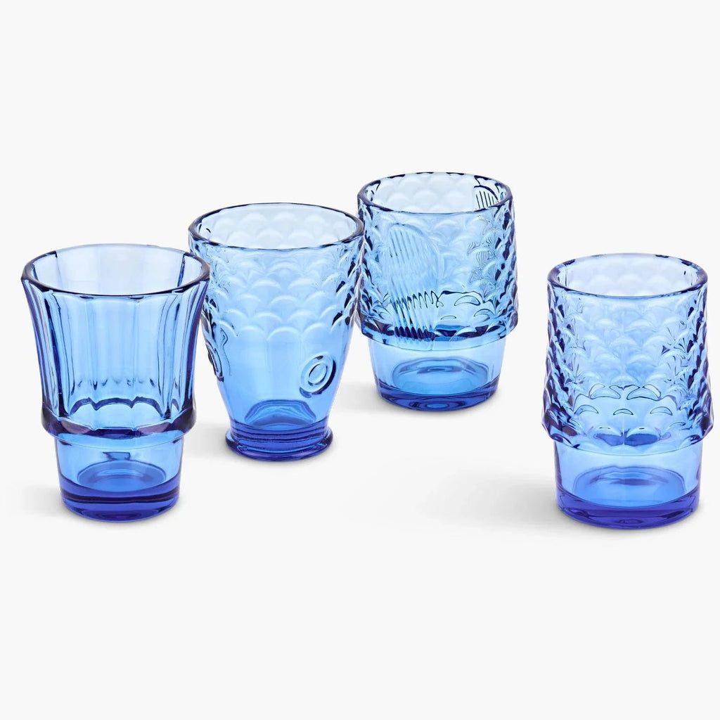 Fish Stacking Glasses - Blue - Simply Rye