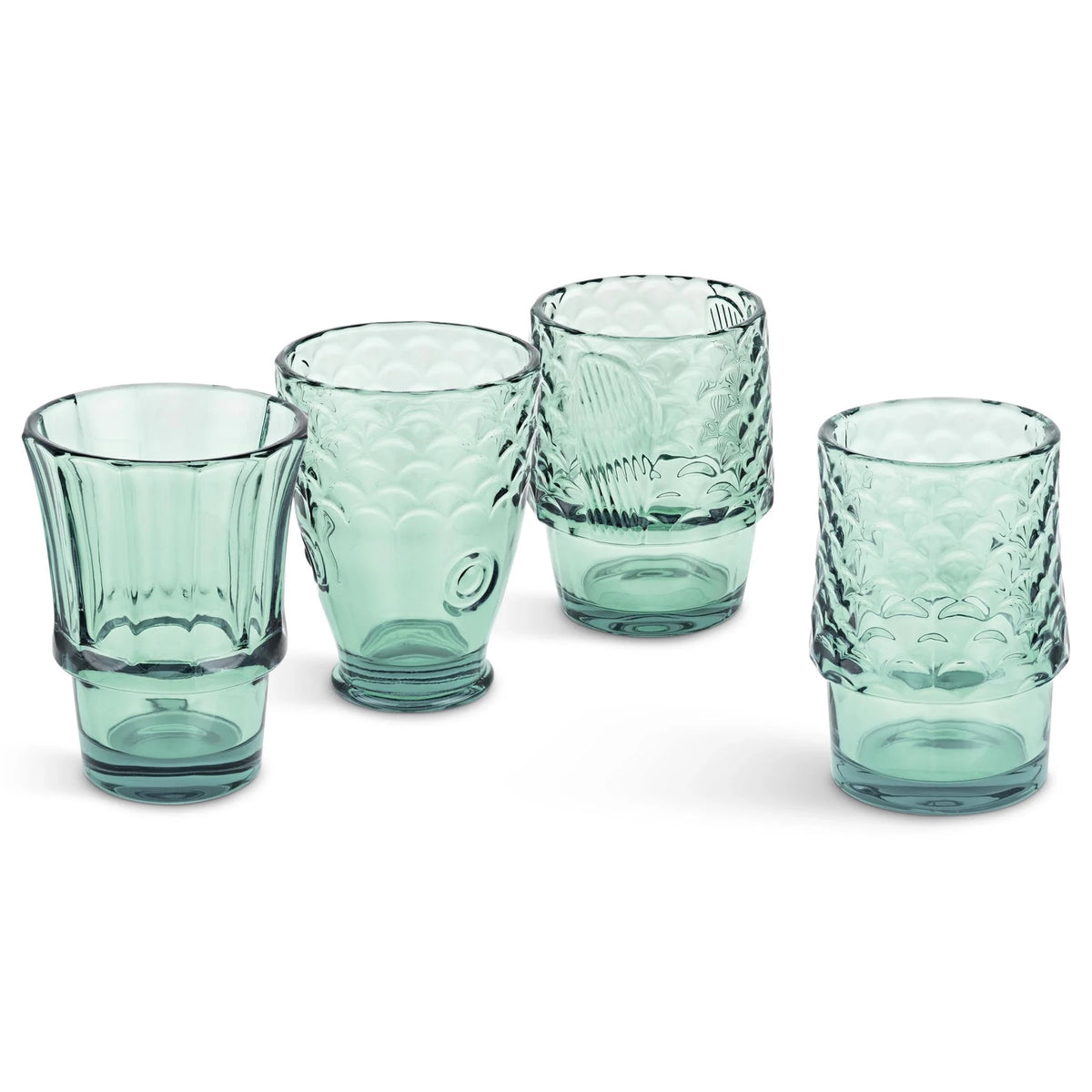 Fish Stacking Glasses - Green - Simply Rye