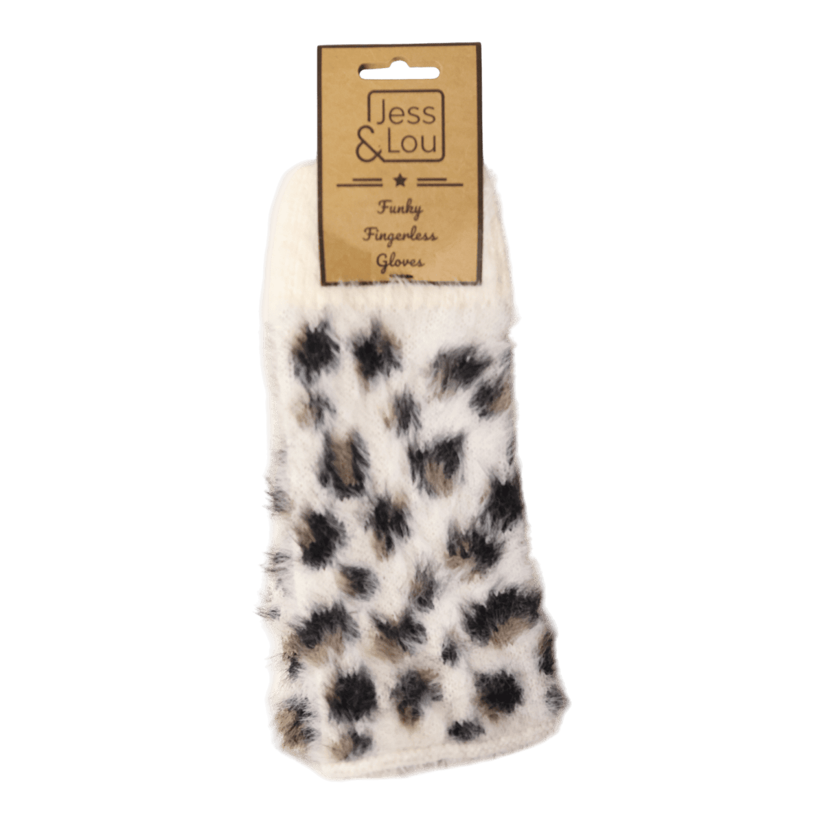 Fluffy Leopard Fingerless Gloves - Simply Rye