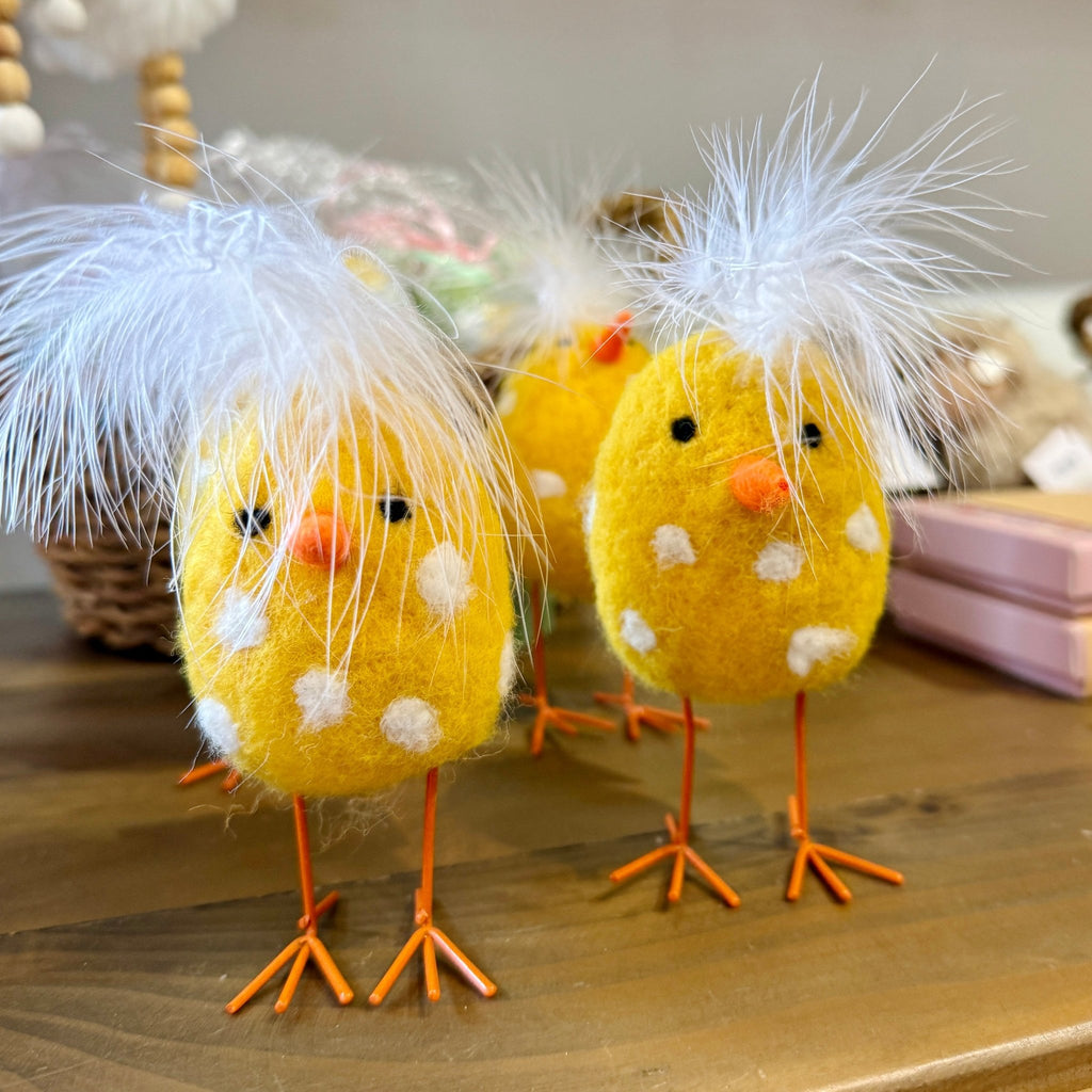 Fluffy Standing Chick Decoration - Simply Rye