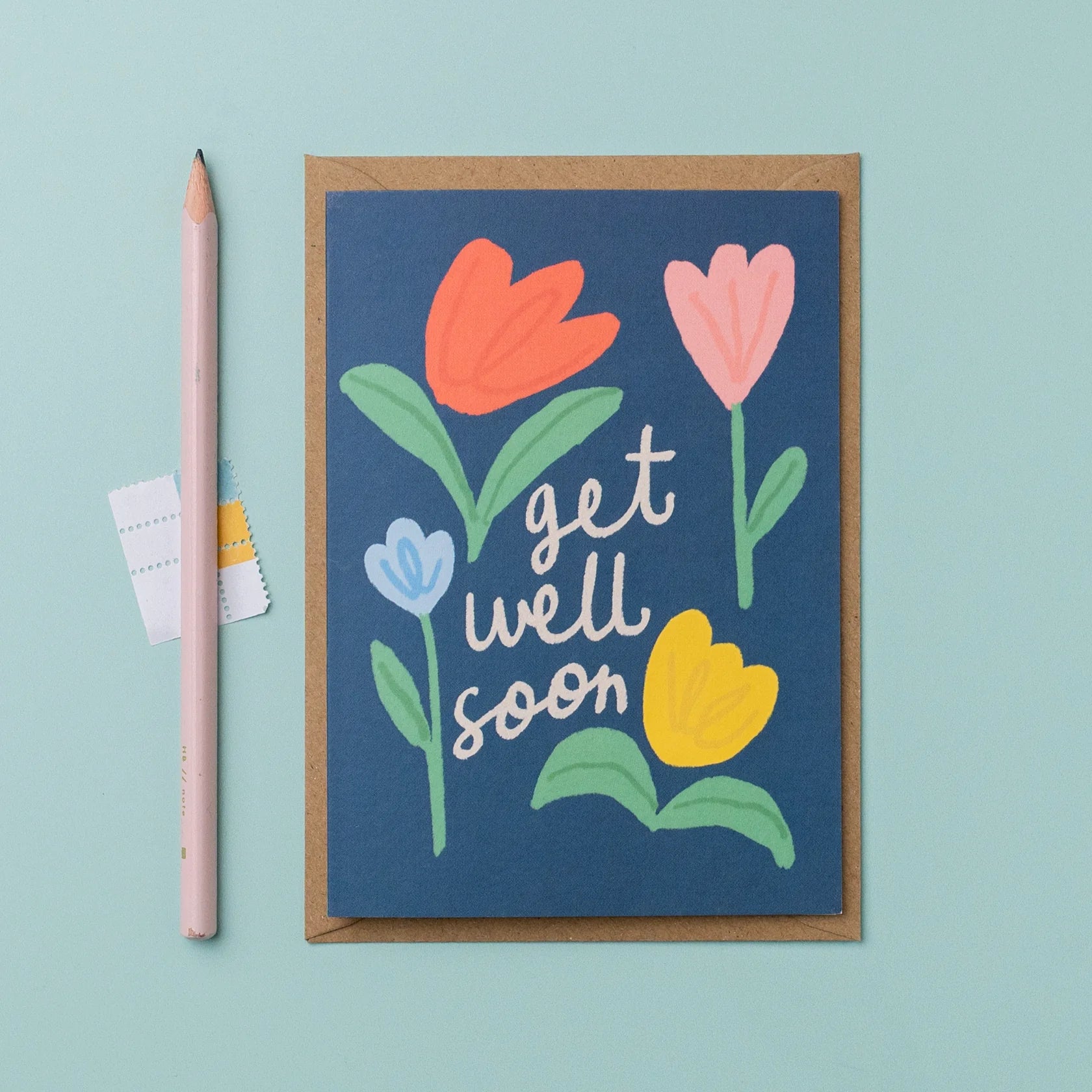 ‘Get Well Soon’ Flowers Card - Simply Rye