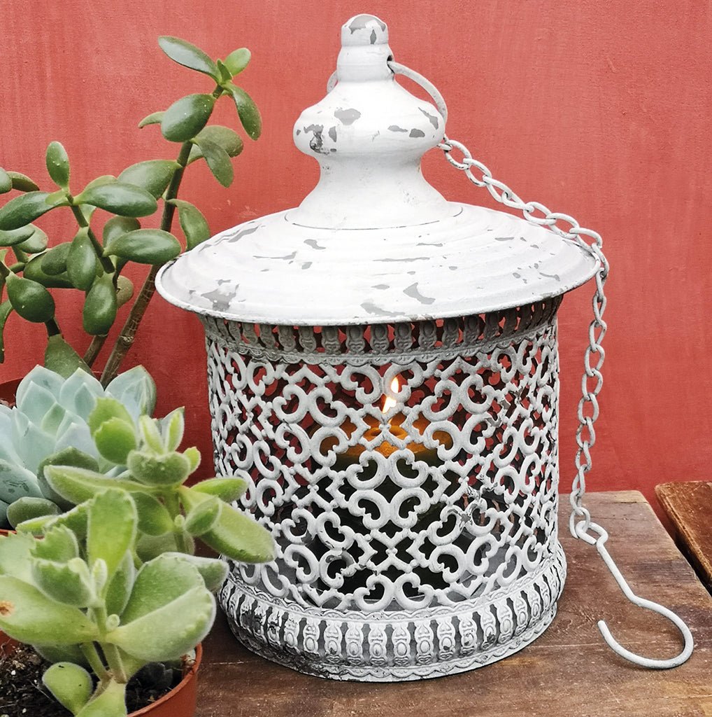 Hanging Antique White Pacha Lantern - Simply Rye