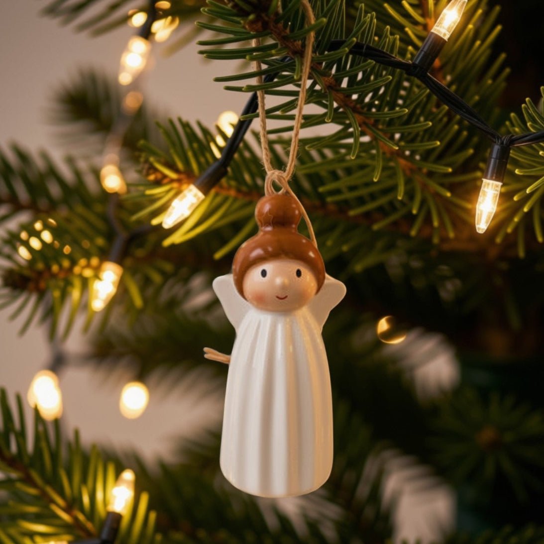 Hanging Ceramic Angel Christmas Decoration - Simply Rye