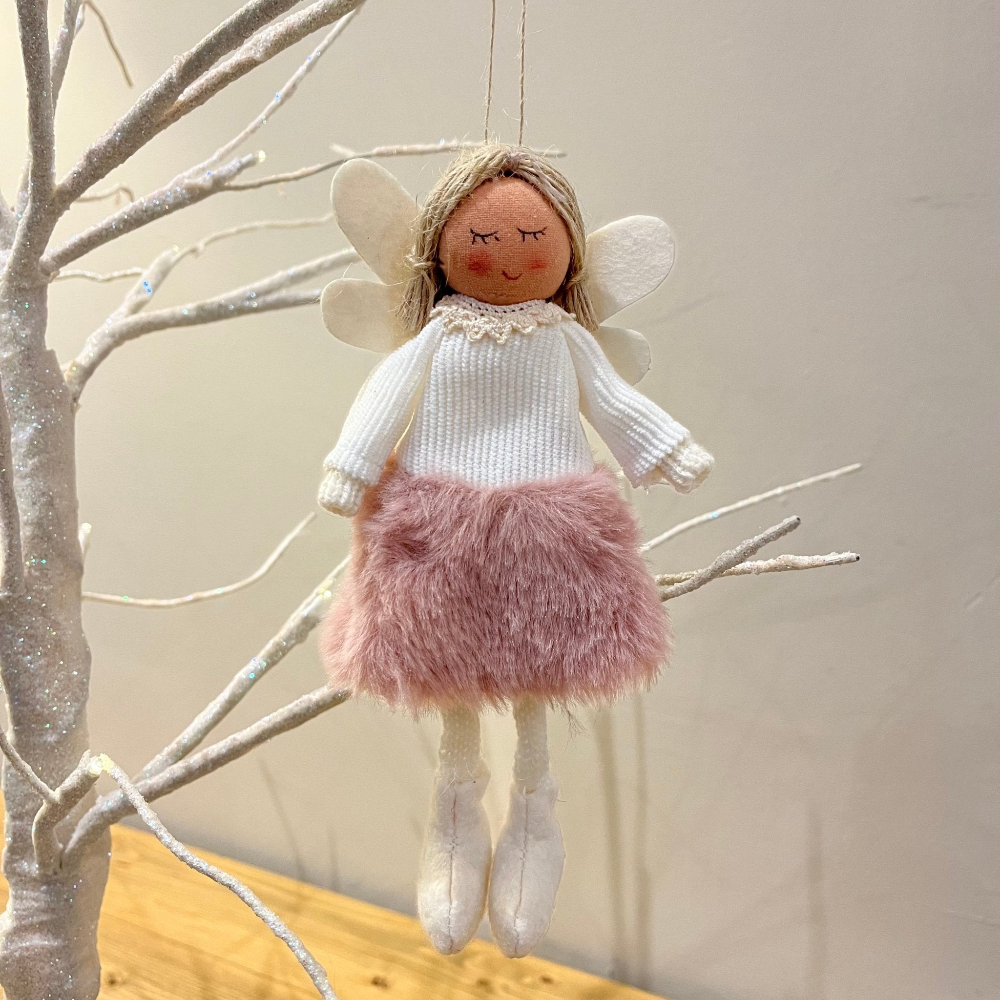 Hanging Fur Angel Decoration - Simply Rye