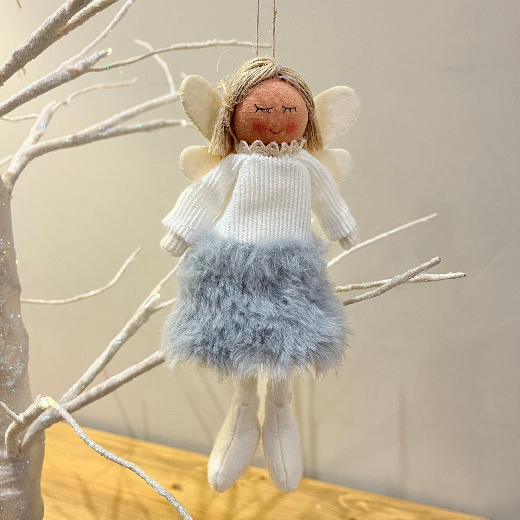 Hanging Fur Angel Decoration - Simply Rye