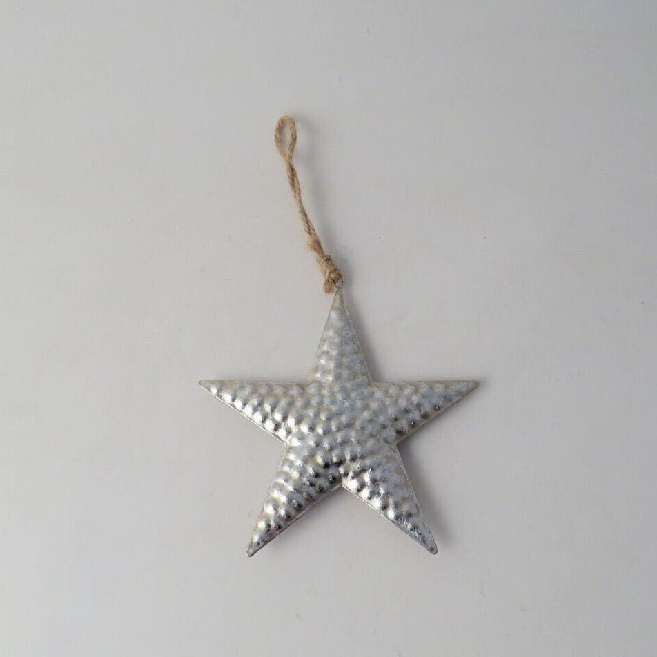 Hanging Silver Star Decoration - Simply Rye