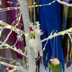 Hanging White Reindeer Christmas Decoration - Simply Rye