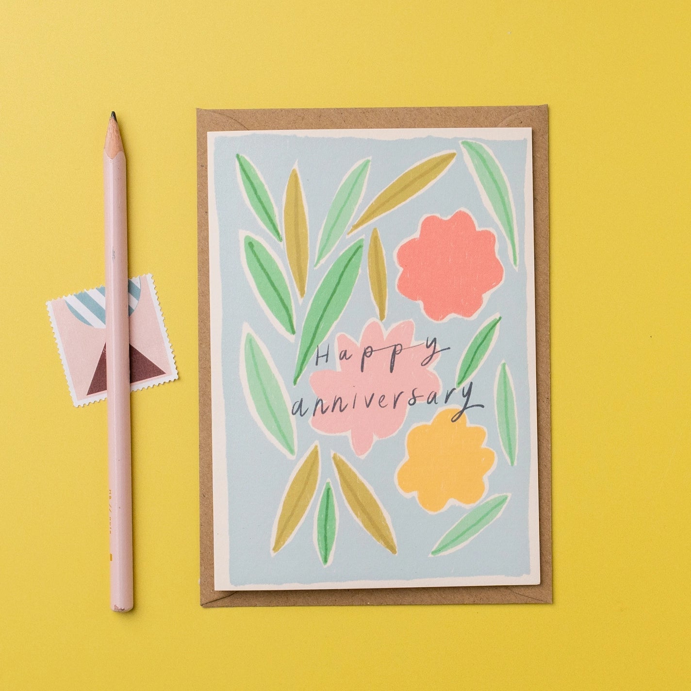 ‘Happy Anniversary’ Floral Card - Simply Rye