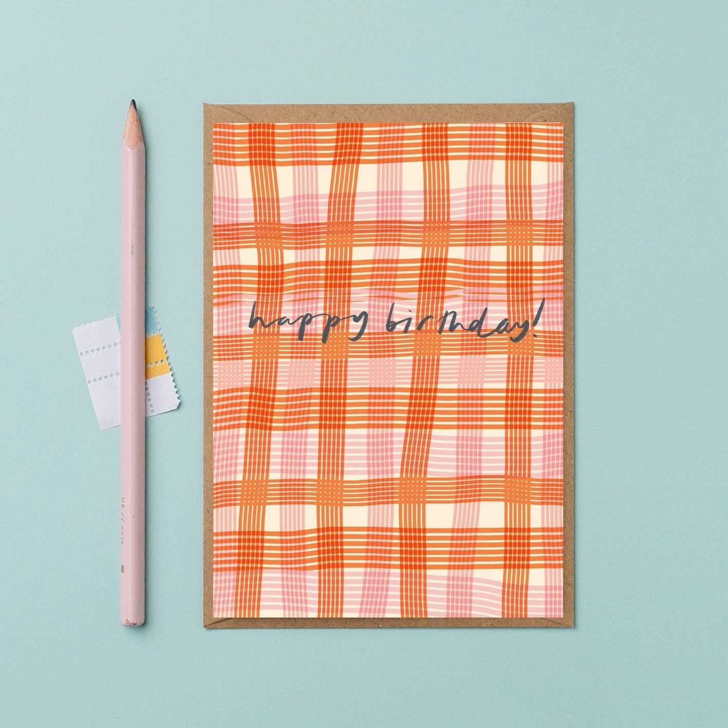 ‘Happy Birthday’ Checked Card - Simply Rye