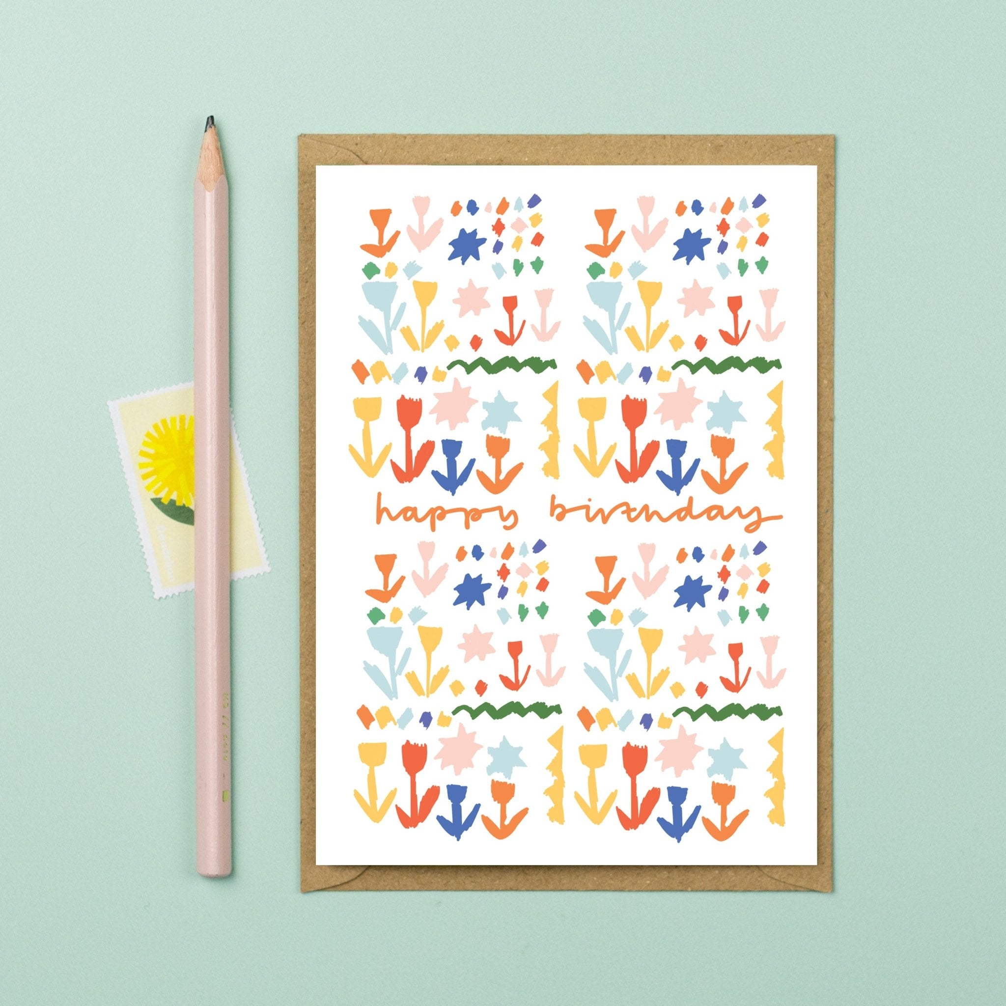 ‘Happy Birthday’ Folk Card - Simply Rye