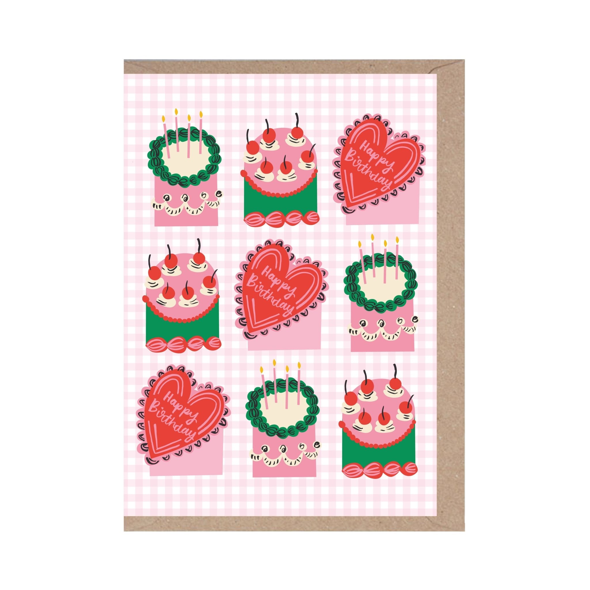 ‘Happy Birthday’ Gingham Card - Simply Rye