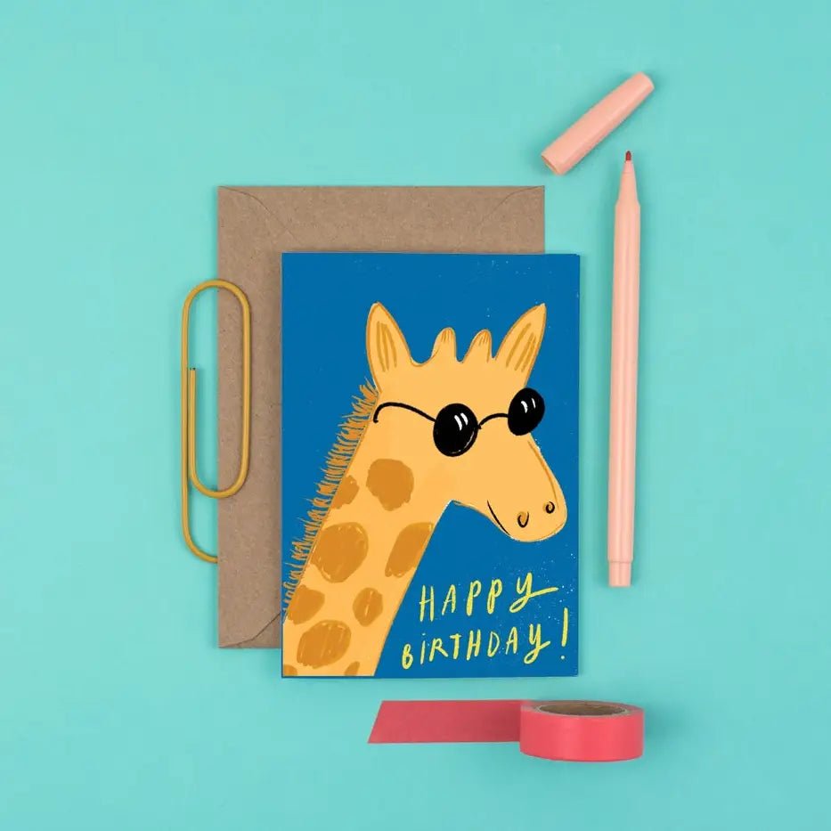 'Happy Birthday' Giraffe Card - Simply Rye