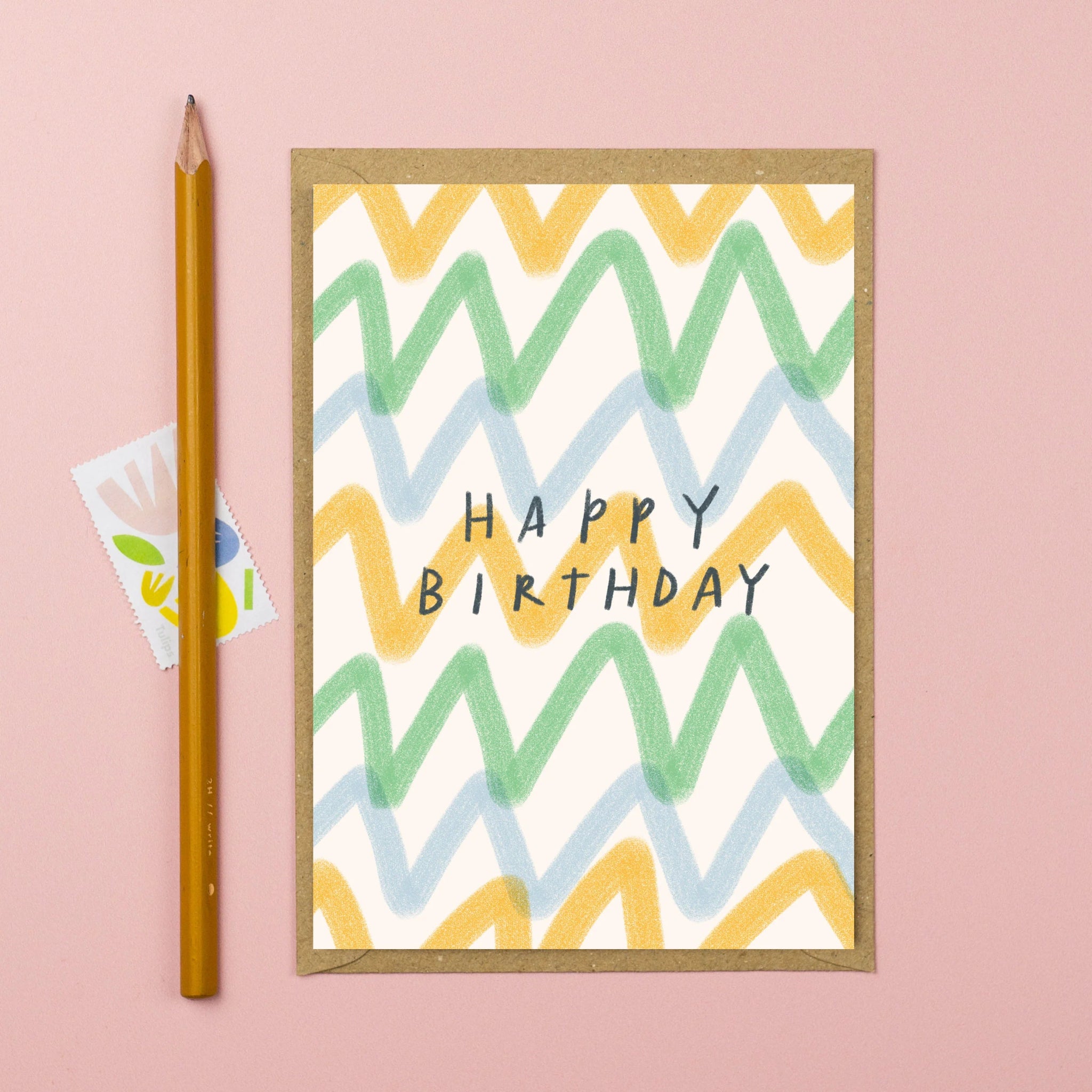 ‘Happy Birthday’ Zig Zag Card - Simply Rye