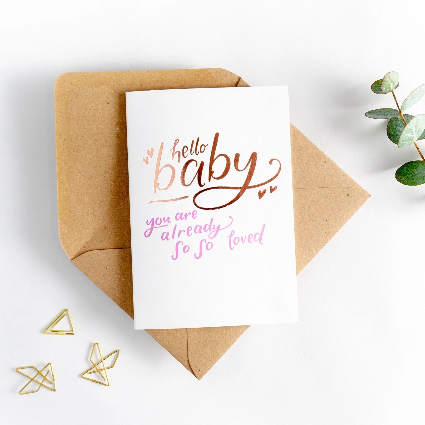 ‘Hello Baby!’ Pink Card - Simply Rye