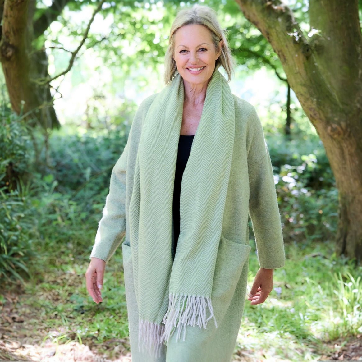 Herringbone Scarf - Leaf Green - Simply Rye