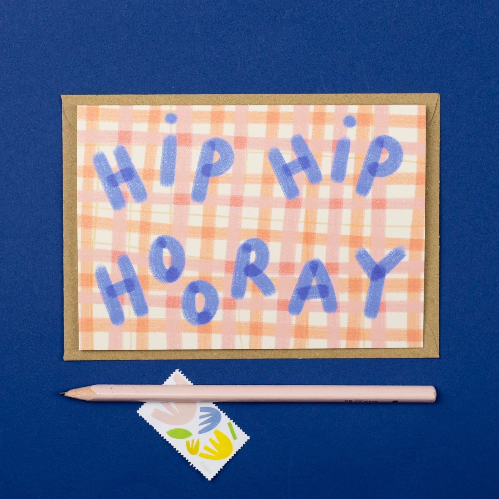 ‘Hip Hip Hooray’ Checked Card - Simply Rye