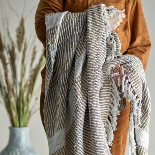 Isnel Throw - Beige/White - Simply Rye