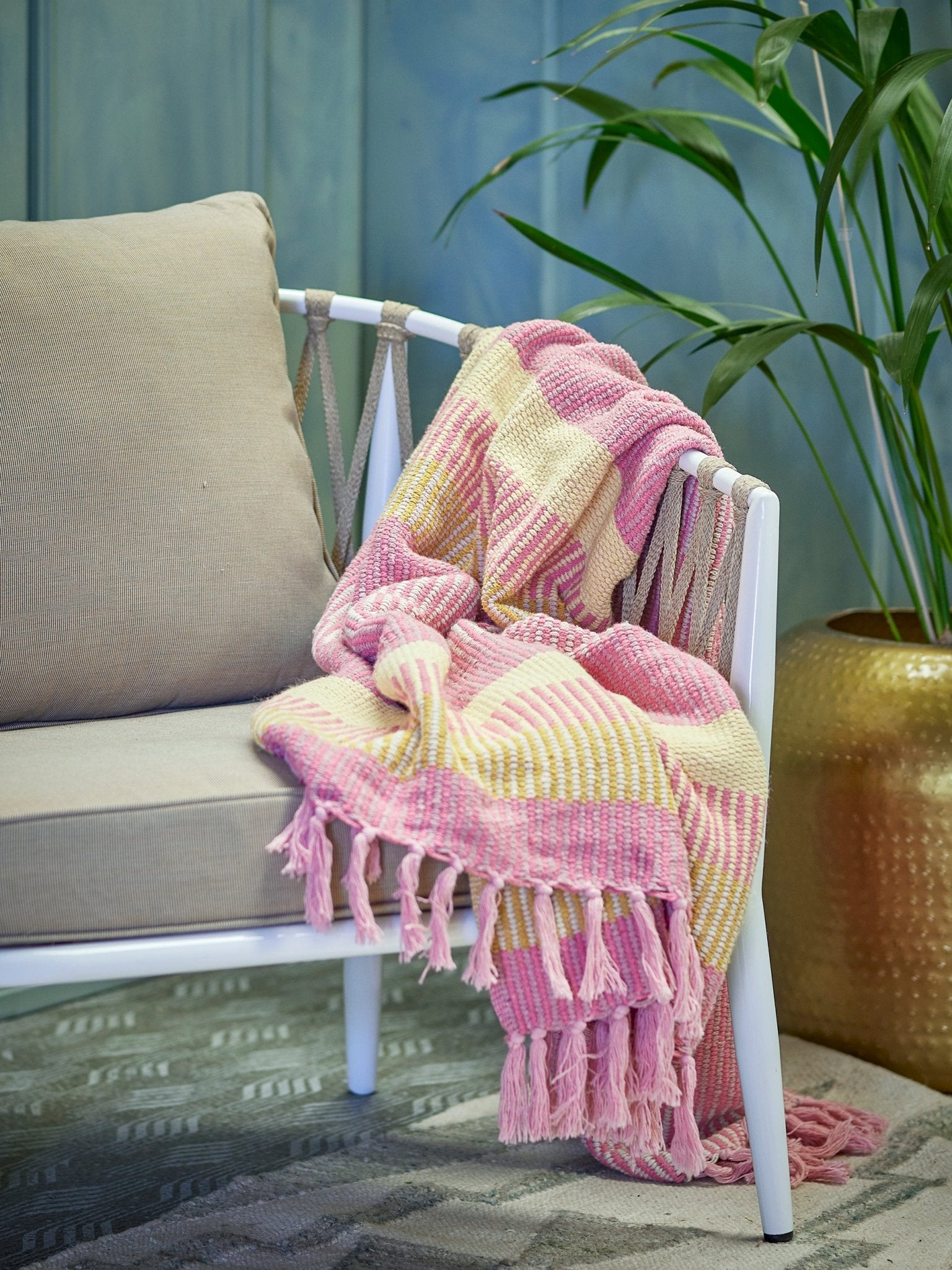Isnel Throw - Pink/Yellow - Simply Rye