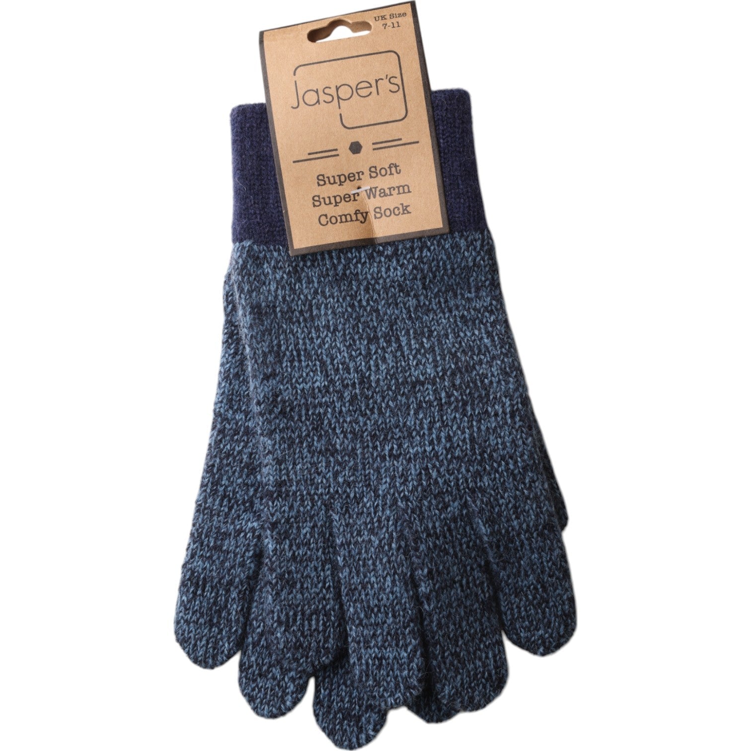 Jasper Cable Knit Gloves - Blue Marl - Simply Rye