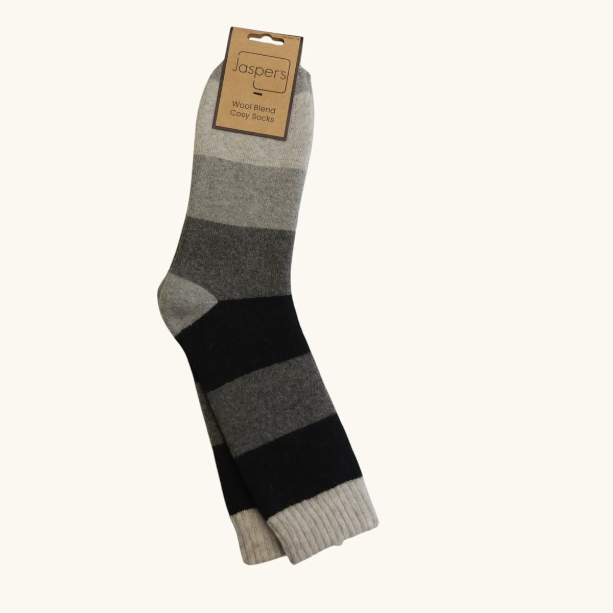 Jaspers Cosy Socks - Black Gradient Block - Simply Rye