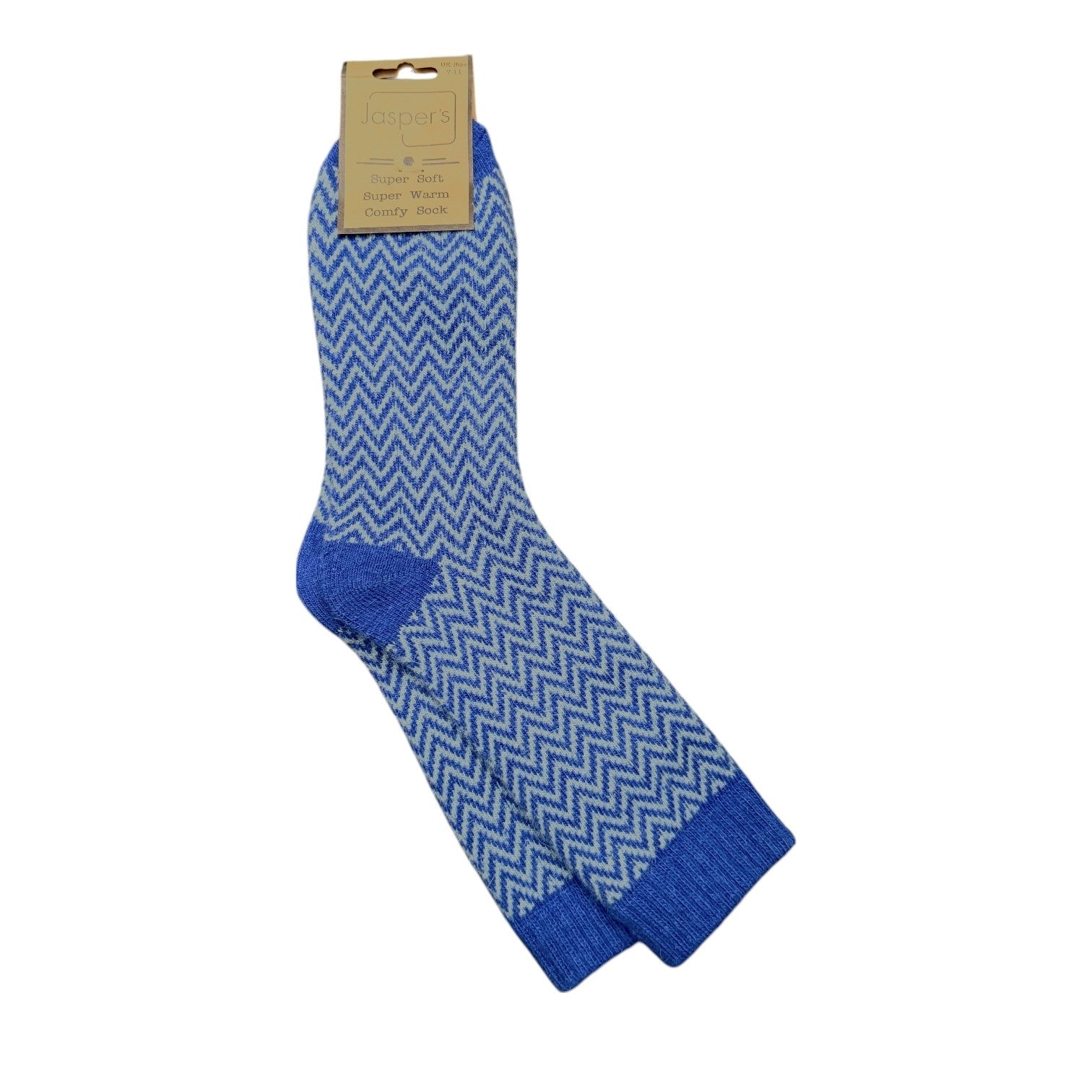 Jaspers Cosy Socks - Blue Herringbone - Simply Rye