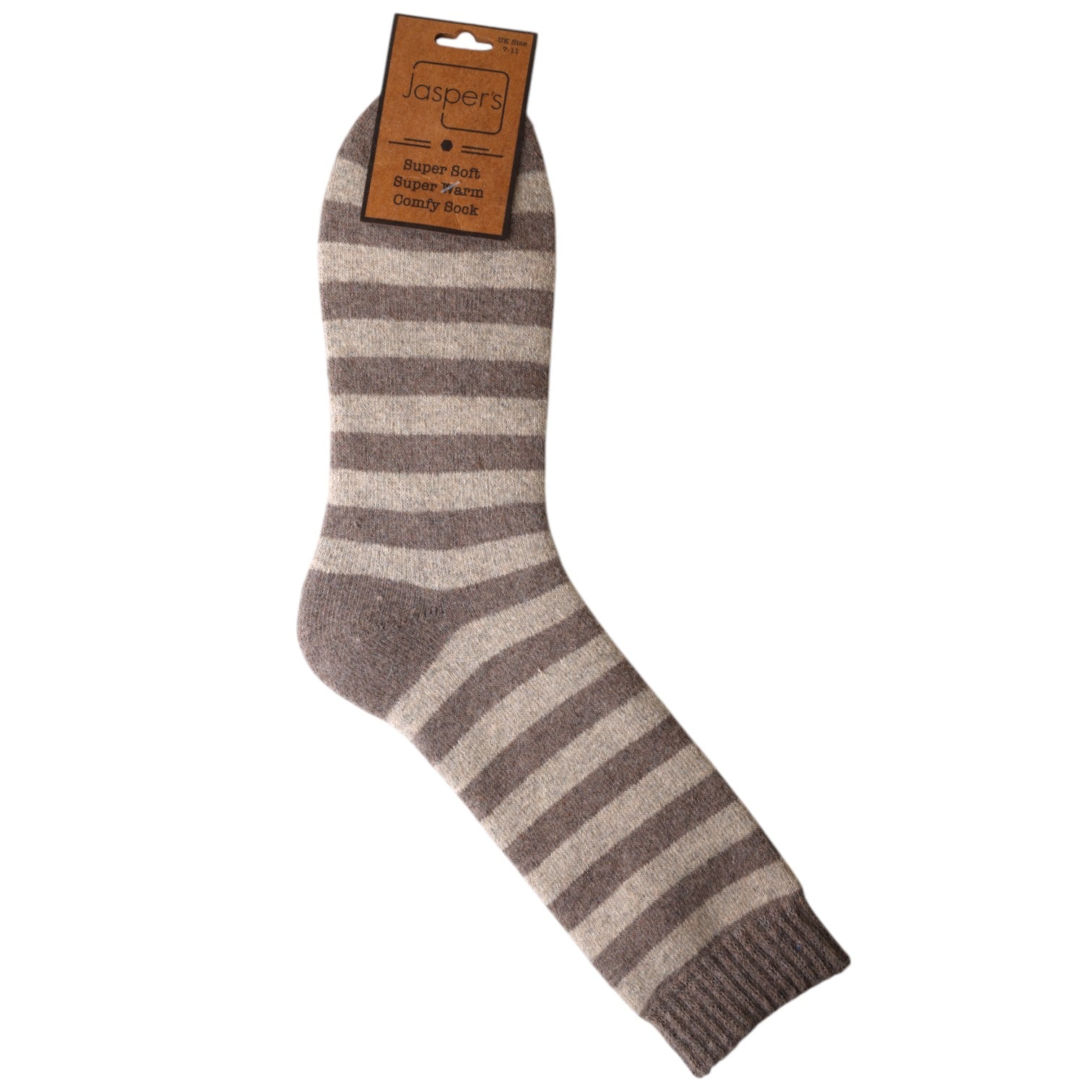 Jaspers Cosy Socks - Cappuccino Stripes - Simply Rye