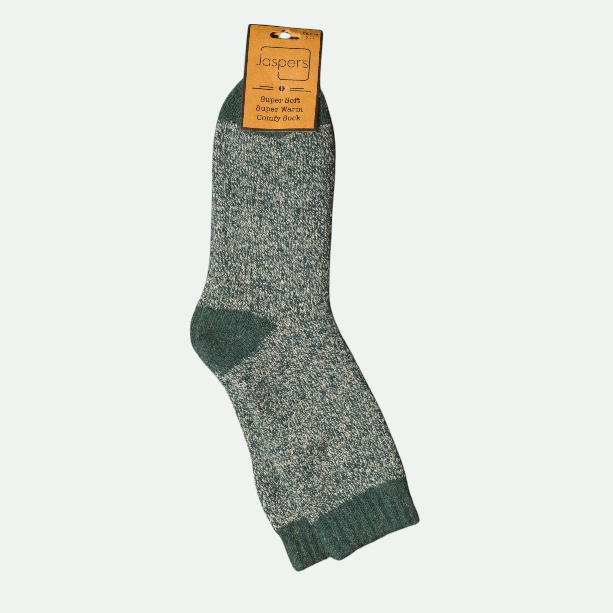 Jaspers Cosy Socks - Green Marl - Simply Rye