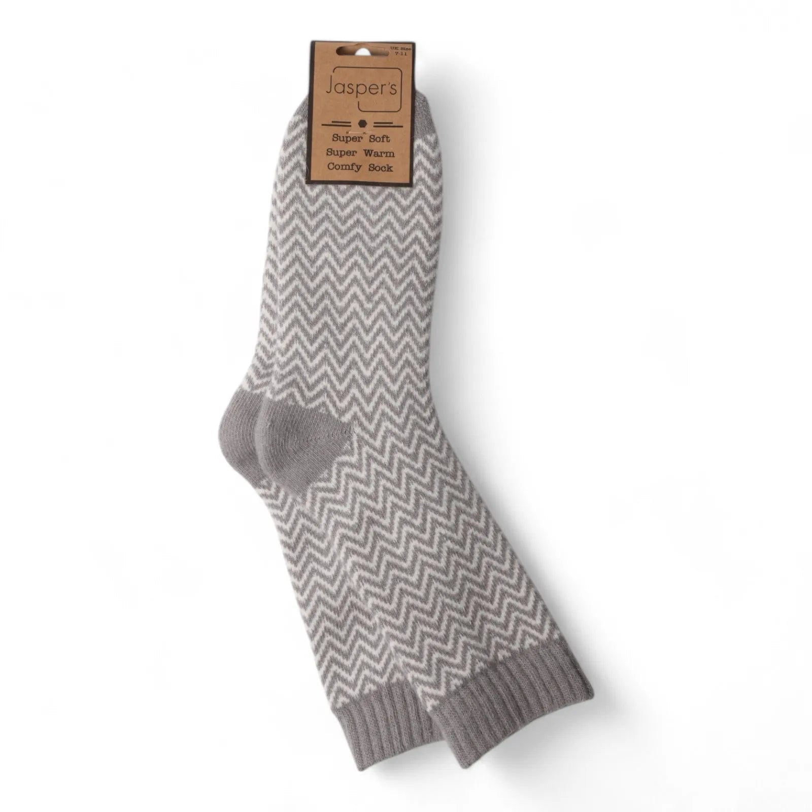 Jaspers Cosy Socks - Grey Herringbone - Simply Rye