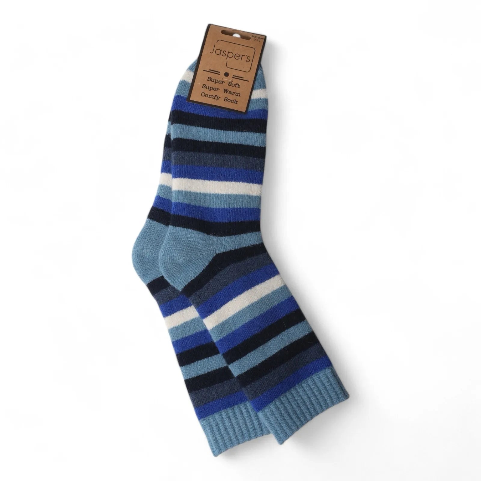 Jaspers Cosy Socks - Multi Stripes Blue - Simply Rye