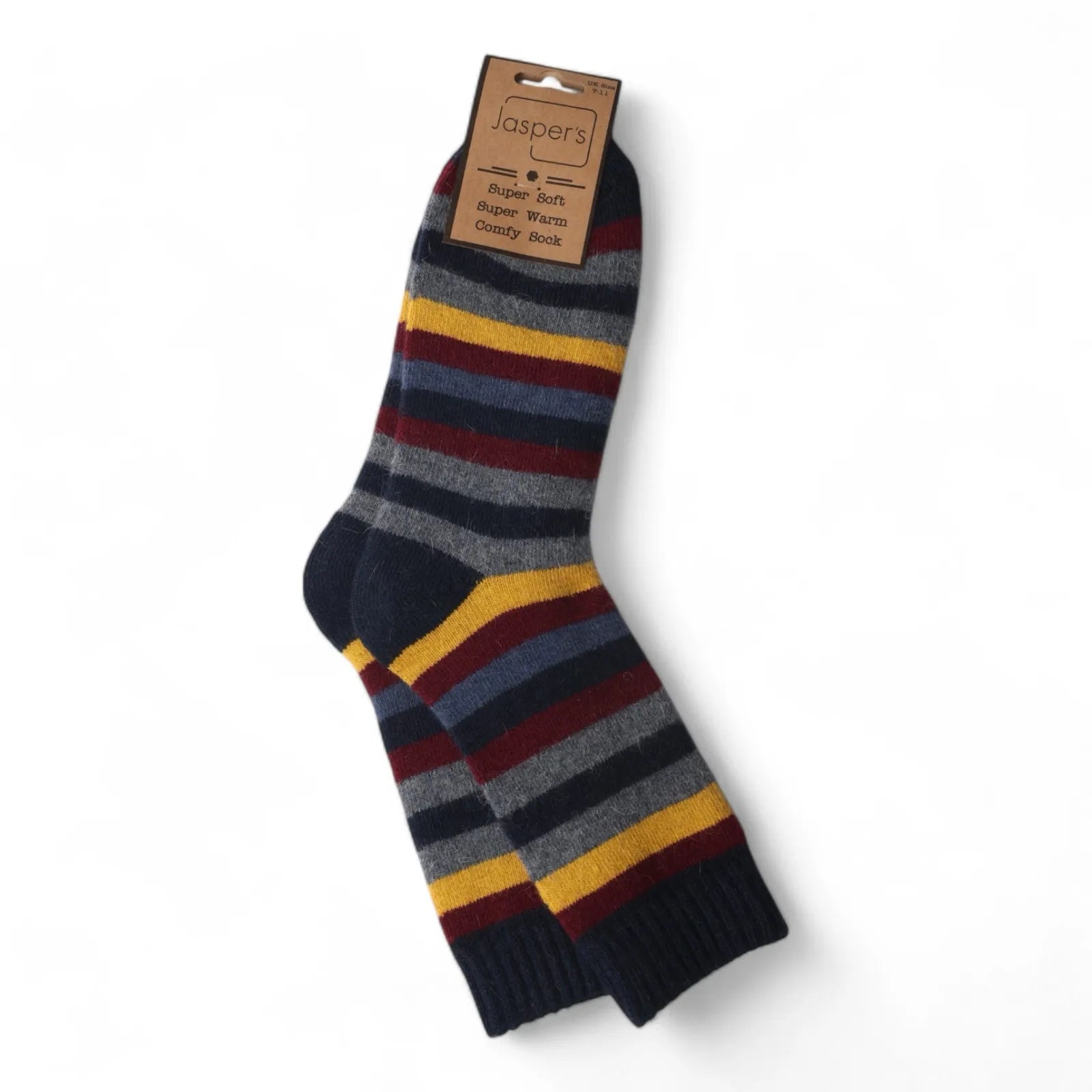 Jaspers Cosy Socks - Multi Stripes Dark - Simply Rye